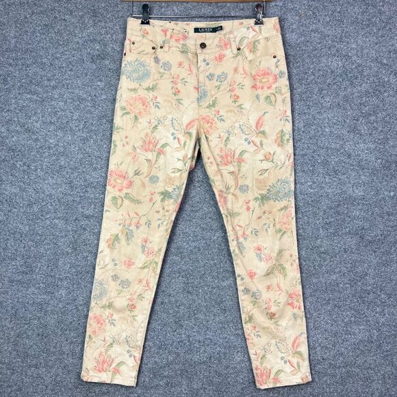 Ralph Lauren Antique Floral Jacket Blazer and Pant Sz 8 Set Art-to-Wear Sz M - Picture 5 of 10